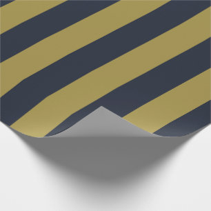 Elegante vertikale Streifen aus Gold und Navy Geschenkpapier