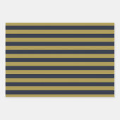 Elegante vertikale Streifen aus Gold und Navy Geschenkpapier Set (Vorderseite 3)