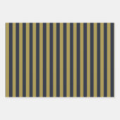 Elegante vertikale Streifen aus Gold und Navy Geschenkpapier Set (Vorderseite 2)