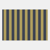 Elegante vertikale Streifen aus Gold und Navy Geschenkpapier Set (Vorderseite)