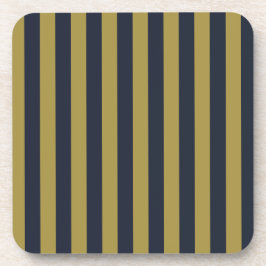 Elegante vertikale Streifen aus Gold und Navy Getränkeuntersetzer