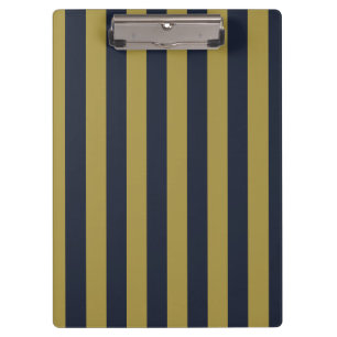 Elegante vertikale Streifen aus Gold und Navy Klemmbrett
