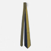 Elegante vertikale Streifen aus Gold und Navy Krawatte (Rückseite)