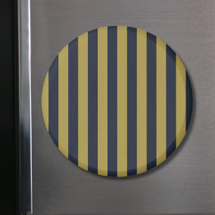 Elegante vertikale Streifen aus Gold und Navy Magnet