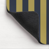 Elegante vertikale Streifen aus Gold und Navy Mousepad (Ecke)