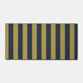 Elegante vertikale Streifen aus Gold und Navy Schreibtischunterlage (Vorderseite)