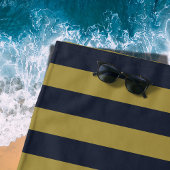 Elegante vertikale Streifen aus Gold und Navy Strandtuch
