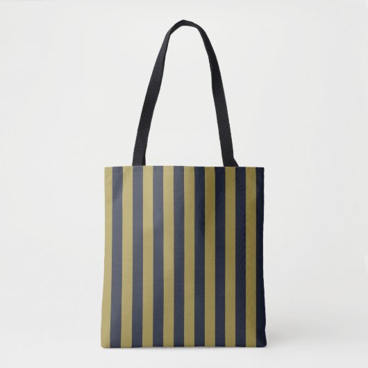 Elegante vertikale Streifen aus Gold und Navy Tasche (Vorderseite)
