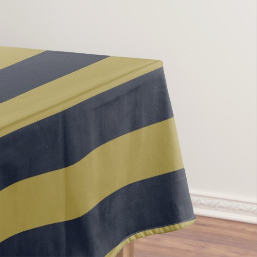 Elegante vertikale Streifen aus Gold und Navy Tischdecke (Beispiel)