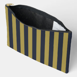 Elegante vertikale Streifen aus Gold und Navy Zubehörtasche