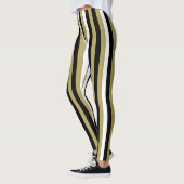 Elegante vertikale Streifen Schwarz-Weiß Leggings (Links)