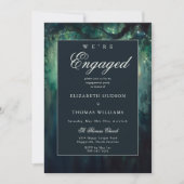Elegante Verzauberte Forest Emerald Engagement Par Einladung (Vorderseite)