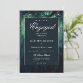 Elegante Verzauberte Forest Emerald Engagement Par Einladung (Stehend Vorderseite)