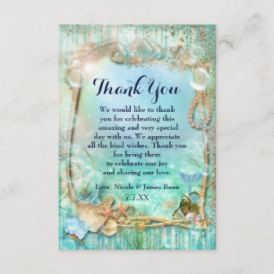 Elegante verzauberte Strand Dankeskarten Dankeskarte