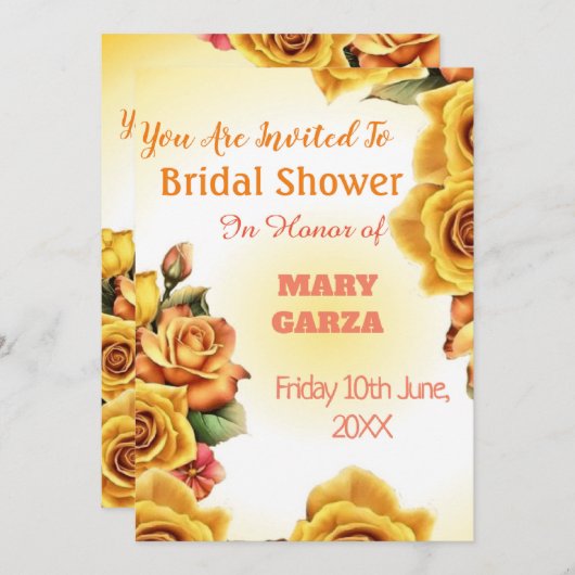 Elegante Verzauberung: Personalisiertes Brautparty Einladung (Vorne/Hinten)