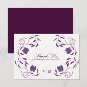 Elegante Verziert Paisley Fated Floral Wedding Dankeskarte