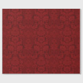 Elegante Verziert Red Viktorianisch Damask Geschenkpapier (Flach)