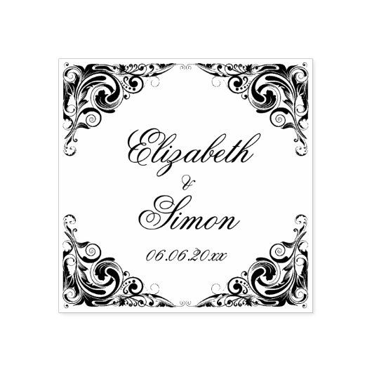 Elegante verziert-schicke klassische extravagante  gummistempel (Prägung)