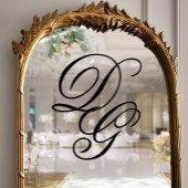 Elegante Verzierte Black Script Monogram Wedding Fensteraufkleber