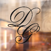 Elegante Verzierte Black Script Monogram Wedding Fensteraufkleber (Blatt 2)