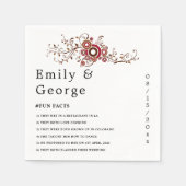 Elegante Verzierte Burgund-Blätter fallen blutige Serviette (Vorderseite)