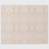 Elegante Verzierte Creme Viktorianisch Damask Geschenkpapier (Flach)