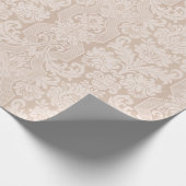Elegante Verzierte Creme Viktorianisch Damask Geschenkpapier (Ecke)