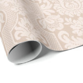 Elegante Verzierte Creme Viktorianisch Damask Geschenkpapier (Rolleneckpunkt)