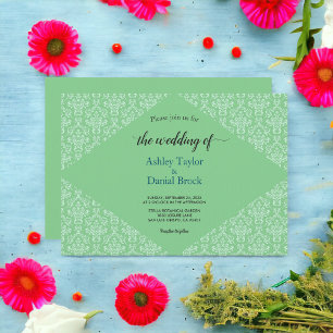 Elegante Verzierte Damaske Formal Art Deco Chic Ho Einladung