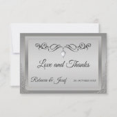 Elegante verzierte Ecke Dankeskarte (Vorderseite)