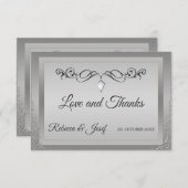 Elegante verzierte Ecke Dankeskarte (Vorne/Hinten)