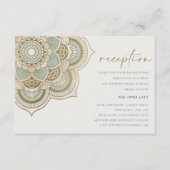 Elegante Verzierte Gold Aquamarin Mandala Hochzeit Begleitkarte (Vorderseite)