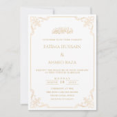 Elegante Verzierte goldene, stilvolle Skriptschrif Einladung (Vorderseite)