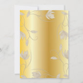 Elegante verzierte Goldhochzeit Einladung (Rückseite)