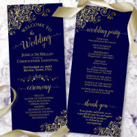 Elegante Verzierte Goldlace auf der Blue Wedding