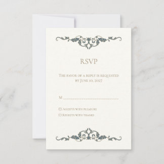 Elegante, verzierte Hochzeits-RSVP-Karte RSVP Karte