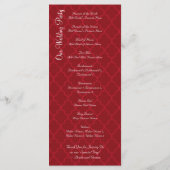 Elegante verzierte Hochzeitsprogramme mit roter Bl Programm (Rückseite)