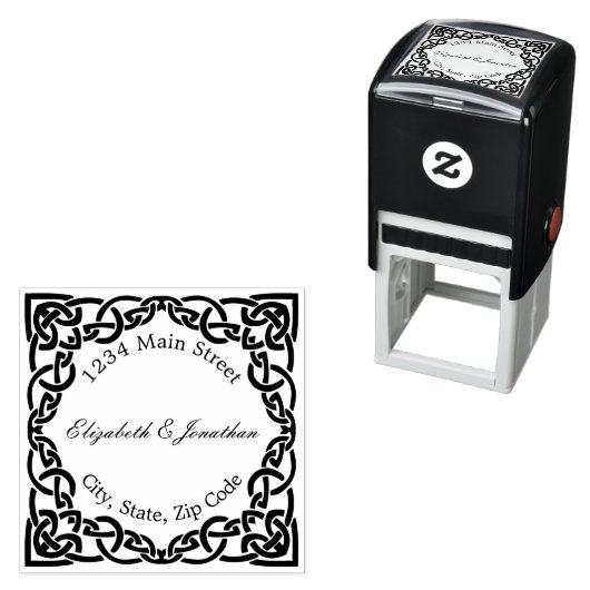 Elegante Verzierte keltische Knotenbrunnen-Rücksen Permastempel (Beispiel)