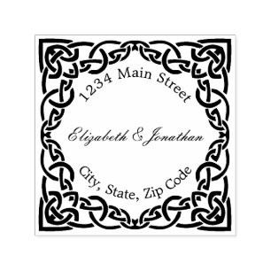 Elegante Verzierte keltische Knotenbrunnen-Rücksen Permastempel