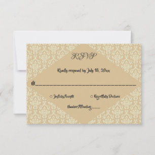 Elegante Verzierte klassische Formal-Damaskus-Hoch RSVP Karte