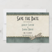 Elegante Verzierte Kunst-Déco Moderne Gerahmte Hoc Save The Date (Vorderseite)