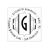 Elegante Verzierte Kunst, Dichtung und Musik Gummistempel (Prägung)