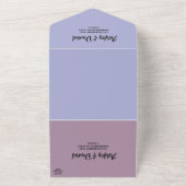 Elegante Verzierte Lila Rose Delikate Hochzeit All In One Einladung (Außenbereich)