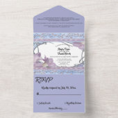 Elegante Verzierte Lila Rose Delikate Hochzeit All In One Einladung (Innen Boden)