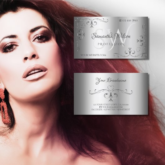 Elegante Verzierte Orchideen Visitenkarte