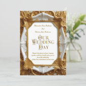 Elegante Verzierte Rahmen-Platte für Hochzeiten Einladung (Stehend Vorderseite)