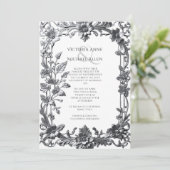 Elegante Verzierte RahmenWedding Einladung (Stehend Vorderseite)