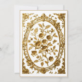 Elegante Verzierte RahmenWedding Einladung (Rückseite)