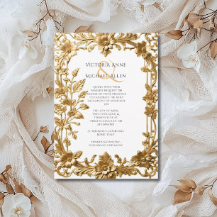 Elegante Verzierte RahmenWedding Einladung
