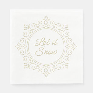 Elegante Verzierte Schneeflocke Lass es schneien Serviette